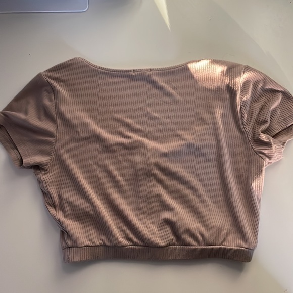 Garage Cropped Button Up Tee - Picture 2 of 4